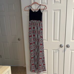 NWOT Monelle Stylish Maxi Dress with Patterned Skirt Size Small